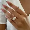5.4ct Cushion Cut White Sapphire Engagement Ring in Gold
