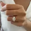 5.4ct Cushion Cut White Sapphire Engagement Ring in Gold