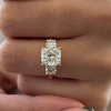 5.4ct Cushion Cut White Sapphire Engagement Ring in Gold