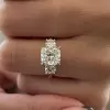 5.4ct Cushion Cut White Sapphire Engagement Ring in Gold