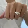 5.4ct Cushion Cut White Sapphire Engagement Ring in Gold
