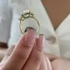 5.4ct Cushion Cut White Sapphire Engagement Ring in Gold