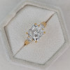 5.4ct Cushion Cut White Sapphire Engagement Ring in Gold