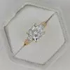 5.4ct Cushion Cut White Sapphire Engagement Ring in Gold