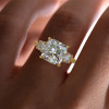 5.4ct Cushion Cut White Sapphire Engagement Ring in Gold