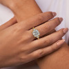 5.4ct Cushion Cut White Sapphire Engagement Ring in Gold