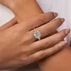 5.4ct Cushion Cut White Sapphire Engagement Ring in Gold