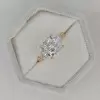 5.4ct Cushion Cut White Sapphire Engagement Ring in Gold