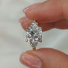 5.4ct Cushion Cut White Sapphire Engagement Ring in Gold
