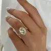 4ct Oval Cut White Sapphire Gold Tone Engagement Ring