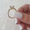 4ct Oval Cut White Sapphire Gold Tone Engagement Ring