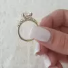 4ct Oval Cut White Sapphire Gold Tone Engagement Ring