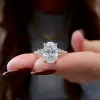 4ct Oval Cut White Sapphire Gold Tone Engagement Ring