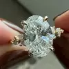 4ct Oval Cut White Sapphire Gold Tone Engagement Ring