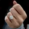 4ct Oval Cut White Sapphire Gold Tone Engagement Ring