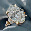 4ct Oval Cut White Sapphire Gold Tone Engagement Ring