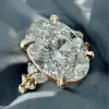 4ct Oval Cut White Sapphire Gold Tone Engagement Ring