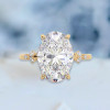 4ct Oval Cut White Sapphire Gold Tone Engagement Ring