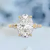 4ct Oval Cut White Sapphire Gold Tone Engagement Ring
