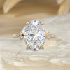 4ct Oval Cut White Sapphire Gold Tone Engagement Ring