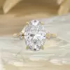 4ct Oval Cut White Sapphire Gold Tone Engagement Ring