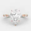 2.2ct Pear Cut White Sapphire Engagement Ring