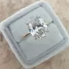 3ct Oval Cut White Sapphire Engagement Ring in Gold