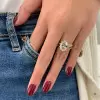 3ct Oval Cut White Sapphire Engagement Ring in Gold