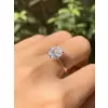 3ct Oval Cut White Sapphire Engagement Ring in Gold