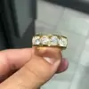 1.08ct Round Cut White Sapphire Wedding Band in Gold