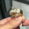 1.08ct Round Cut White Sapphire Wedding Band in Gold