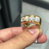 1.08ct Round Cut White Sapphire Wedding Band in Gold