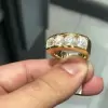 1.08ct Round Cut White Sapphire Wedding Band in Gold
