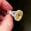 5.6ct Princess Cut Yellow Sapphire Halo Engagement Ring