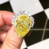 4.1ct Pear Cut Yellow Sapphire Crown Engagement Ring