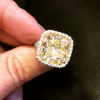 5.6ct Cushion Cut Yellow Sapphire Halo Engagement Ring