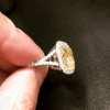 5.6ct Cushion Cut Yellow Sapphire Halo Engagement Ring