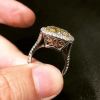5.6ct Cushion Cut Yellow Sapphire Halo Engagement Ring