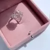 8.15ct Three-Stone Oval Cut Pink Sapphire Engagement Ring