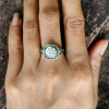 2ct Round Cut Halo Emerald Vintage Engagement Ring