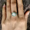 2ct Round Cut Halo Emerald Vintage Engagement Ring