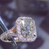 4ct Radiant Cut White Sapphire Engagement Ring in Rose Gold