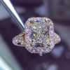 4ct Radiant Cut White Sapphire Engagement Ring in Rose Gold