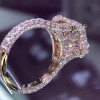 4ct Radiant Cut White Sapphire Engagement Ring in Rose Gold