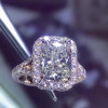4ct Radiant Cut White Sapphire Engagement Ring in Rose Gold