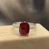 3ct Cushion Cut Ruby Engagement Ring