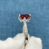 3ct Cushion Cut Ruby Engagement Ring