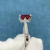 3ct Cushion Cut Ruby Engagement Ring