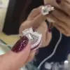 4ct Three-stone Emerald Cut White Sapphire Engagement Ring
