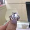 4ct Three-stone Emerald Cut White Sapphire Engagement Ring